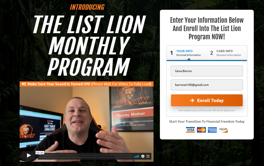 List lion monthly membership